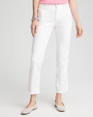 Chico's - Girlfriend Frayed Cropped No Stain Jeans