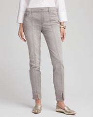 Chico's - Silver Pull-On Slim Ankle Jeggings