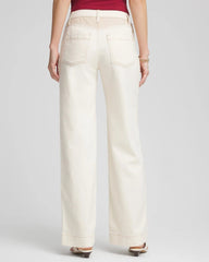 Chico's - Sea Salt High-Rise Frayed Jeans
