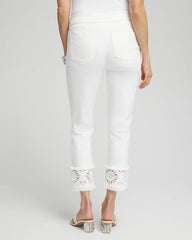 Chico's - No Stain Embellished Pull-on Cropped Jeans