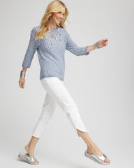 Chico's - No Stain Pull-On Dolphin-Hem Capri Jeans