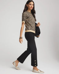 Chico's - Bi-Stretch Flared Button-Hem Cropped Pants