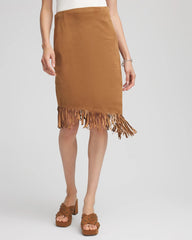 Chico's - Suede Fringed Asymmetrical Skirt