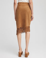 Chico's - Suede Fringed Asymmetrical Skirt