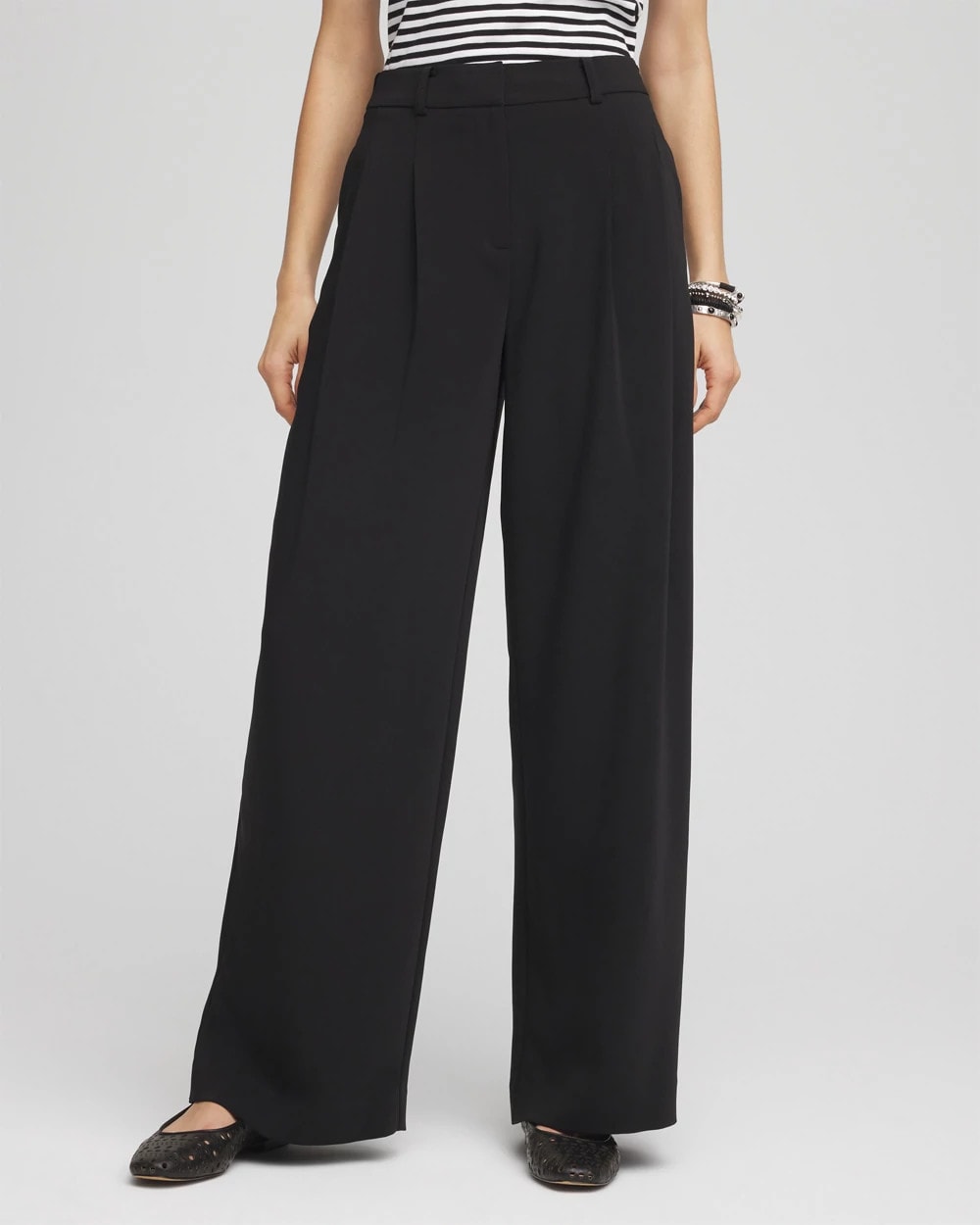 Chico's - Crepe Pleated Relaxed Pants