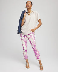 Chico's - Brigitte™ Floral Pull-On Slim Cropped Pants