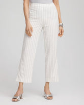 Chico's - Metallic Striped Straight Cropped Pants