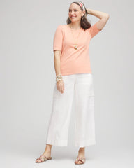 Chico's - Linen Cargo Wide-Leg Cropped Pants