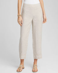 Chico's - Linen Pull On Waist Cropped Pants