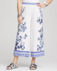 Chico's - Butterfly Pull-On Linen Cropped Pants