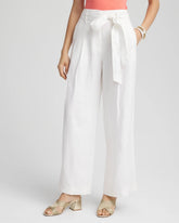Chico's - Belted Pleated Wide-Leg Linen Pants