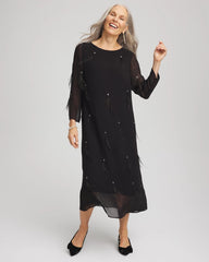 Chico's - Feathered Georgette Popover Dress