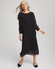 Chico's - Feathered Georgette Popover Dress