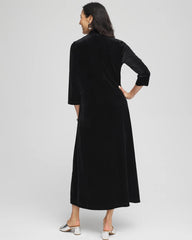 Chico's - V-Neck Velour Midi Dress