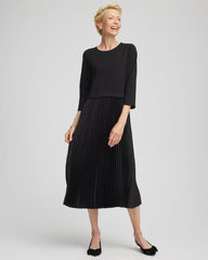 Chico's - Satin-Knit Pleated Maxi Dress