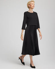 Chico's - Satin-Knit Pleated Maxi Dress