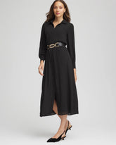 Chico's - Sequined Long-Sleeved Maxi Shirtdress