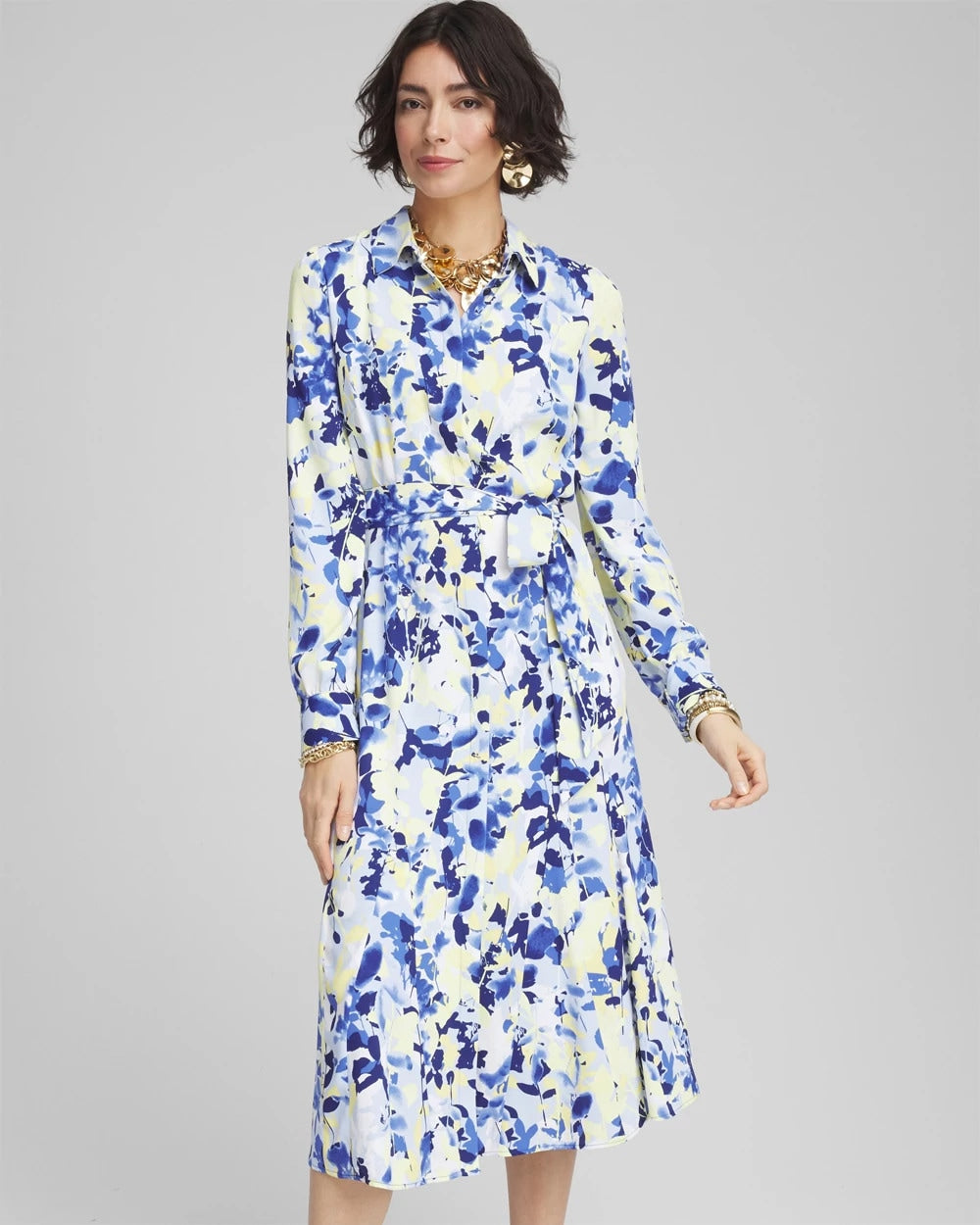 Chico's - Floral Midi Shirtdress