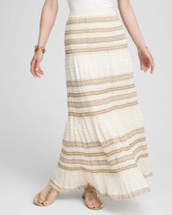 Chico's - Crochet Gauze Trim Skirt