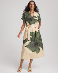 Chico's - Printed Cotton-Voile Popover Midi Dress