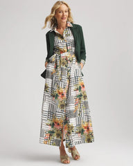 Chico's - Artisanal Floral Print Maxi Shirtdress