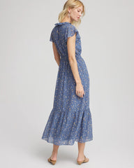 Chico's - Textured Ruffled-Placket Maxi Dress