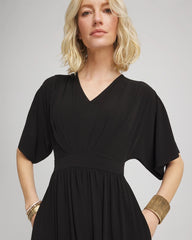 Chico's - Flutter-Sleeved Jersey Maxi Dress