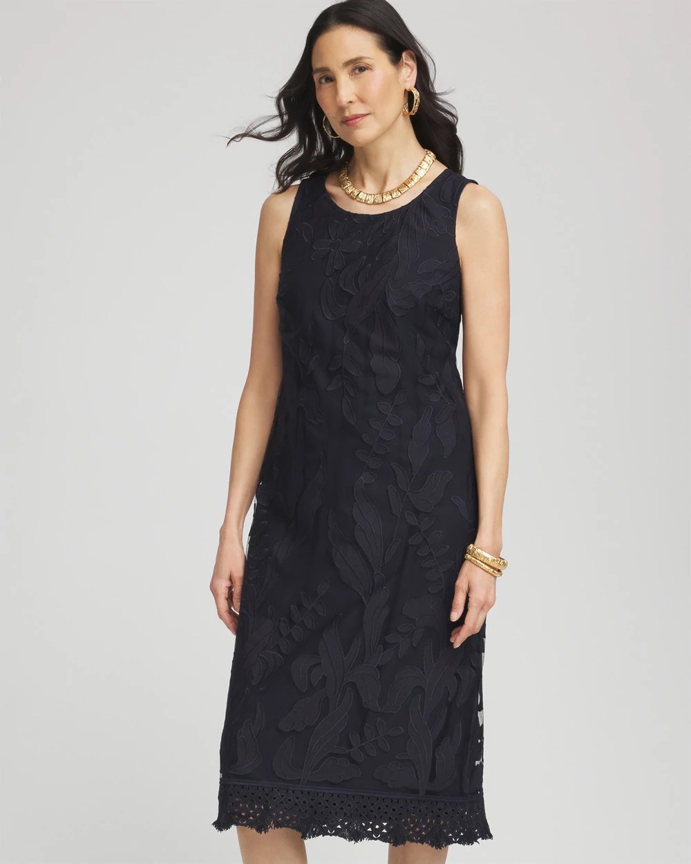 Chico's - Travelers™ Mesh Appliqué Midi Dress