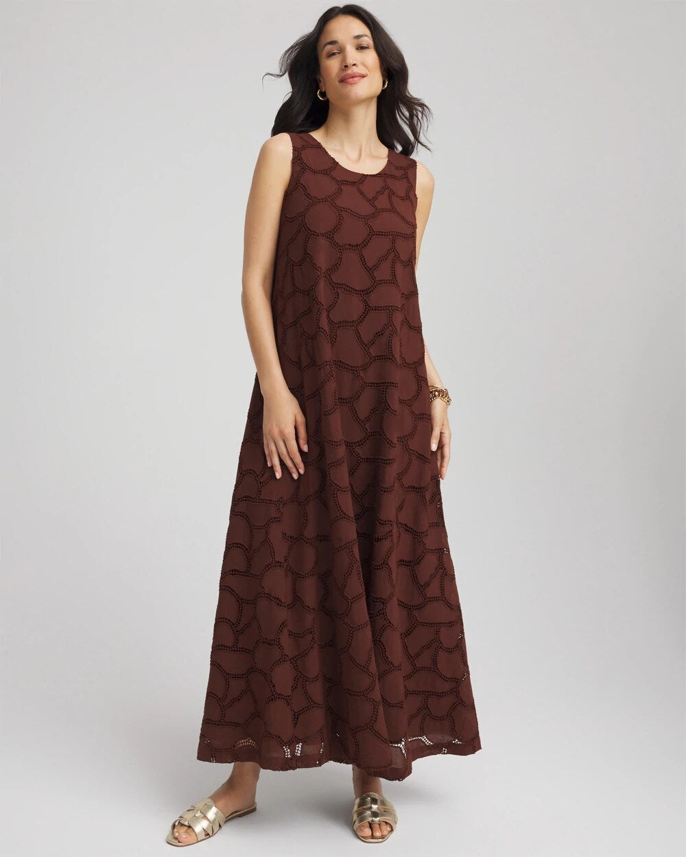 Chico's - Eyelet Cutout Maxi Tank Dress