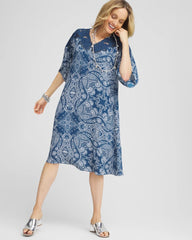 Chico's - Crepe Lace-Neck Dress