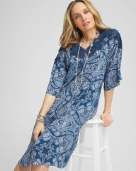 Chico's - Crepe Lace-Neck Dress