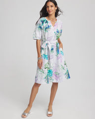 Chico's - Floral Linen Shirtdress