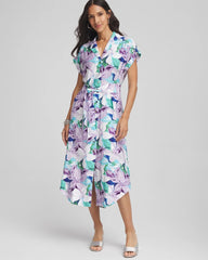 Chico's - Hammered Rayon Midi Shirtdress