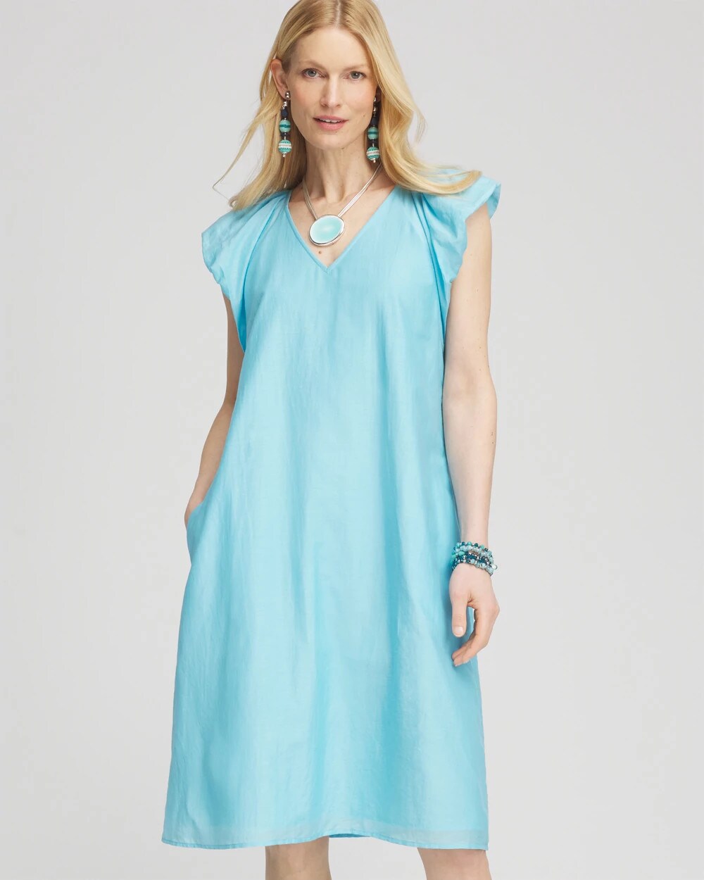 Chico's - Cotton-Silk Voile Popover Dress