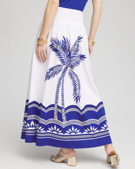Chico's - Tropical Smocked Waist Pull-On Skirt