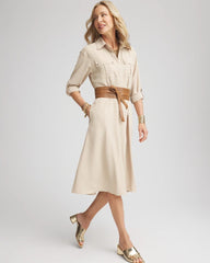 Chico's - Twill Belted Midi Shirtdress