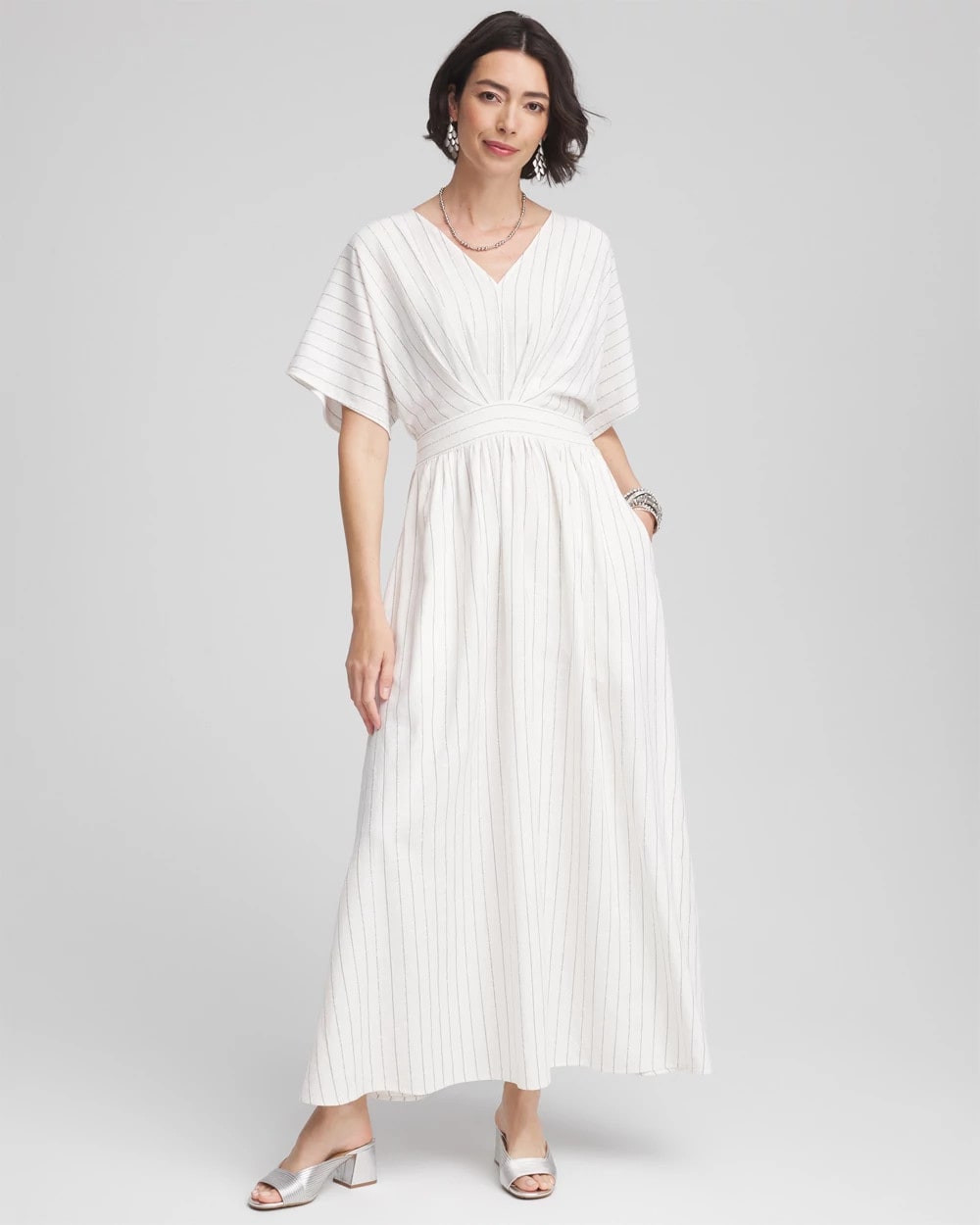 Chico's - Metallic Striped Maxi Dress