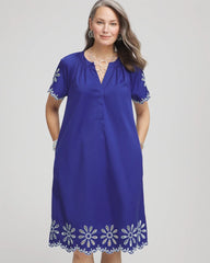 Chico's - Embroidered Poplin Popover Dress