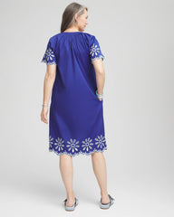 Chico's - Embroidered Poplin Popover Dress