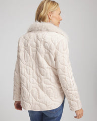 Chico's - Quilted Faux Fur Collar Jacket