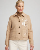 Chico's - Embroidered Wool Chore Jacket