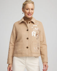 Chico's - Embroidered Wool Chore Jacket