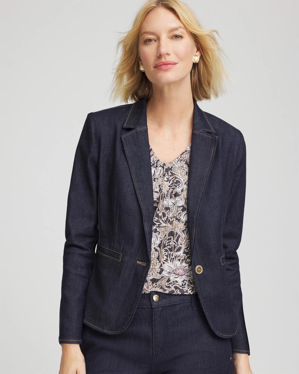 Chico's - Denim Peplum Blazer