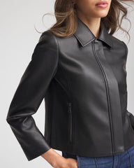 Chico's - Faux Leather Zip-Front Jacket