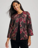 Chico's - Travelers™ Collection Jacquard Foiled Floral Jacket