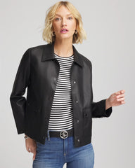 Chico's - Snap Front Faux Leather Jacket