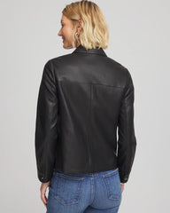 Chico's - Snap Front Faux Leather Jacket