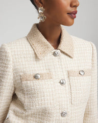 Chico's - Tonal Neutral Tweed Jacket