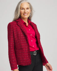 Chico's - Red Tweed Sequins Blazer