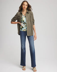 Chico's - Suede Collared Long-Sleeved Shacket